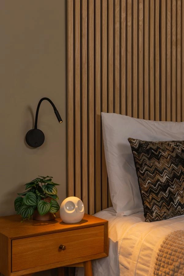 Lucide Premium ASJA - Foco de pared / Lámpara de pared Recargable - Batería/acumulador - LED 3 StepDim - 1x3W 2700K - Negro - ambiente 1